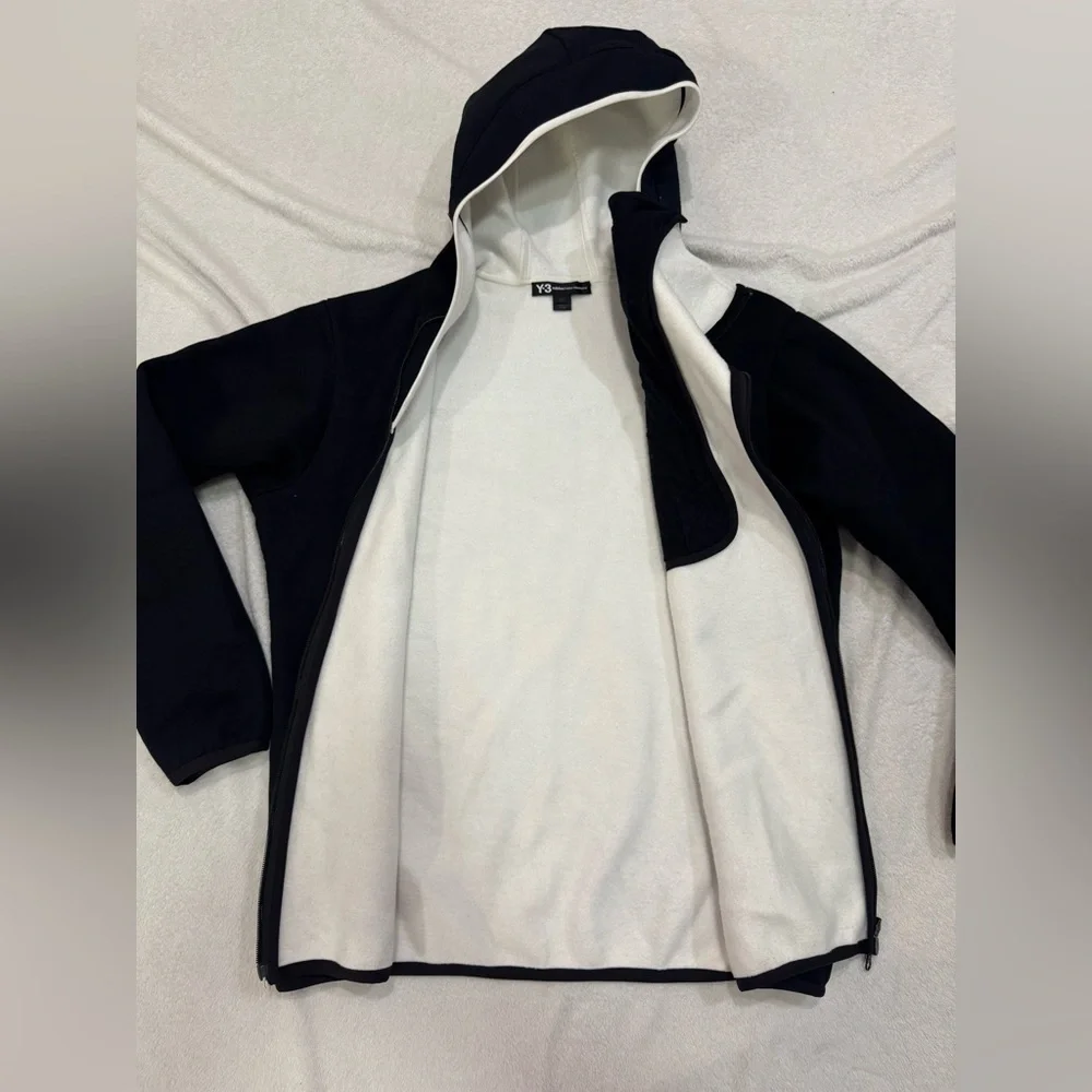Rare Black Y-3 Adidas Fleece Zipper Hoodie